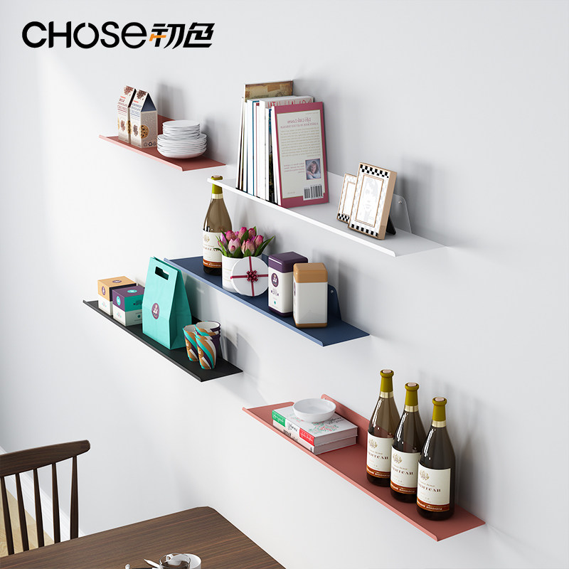 Iron Art Lined Shelf Bookshelf Wall Shelve Nordic Bedrooms TV Background Wall Wall Wall-mounted Decorative Partitions