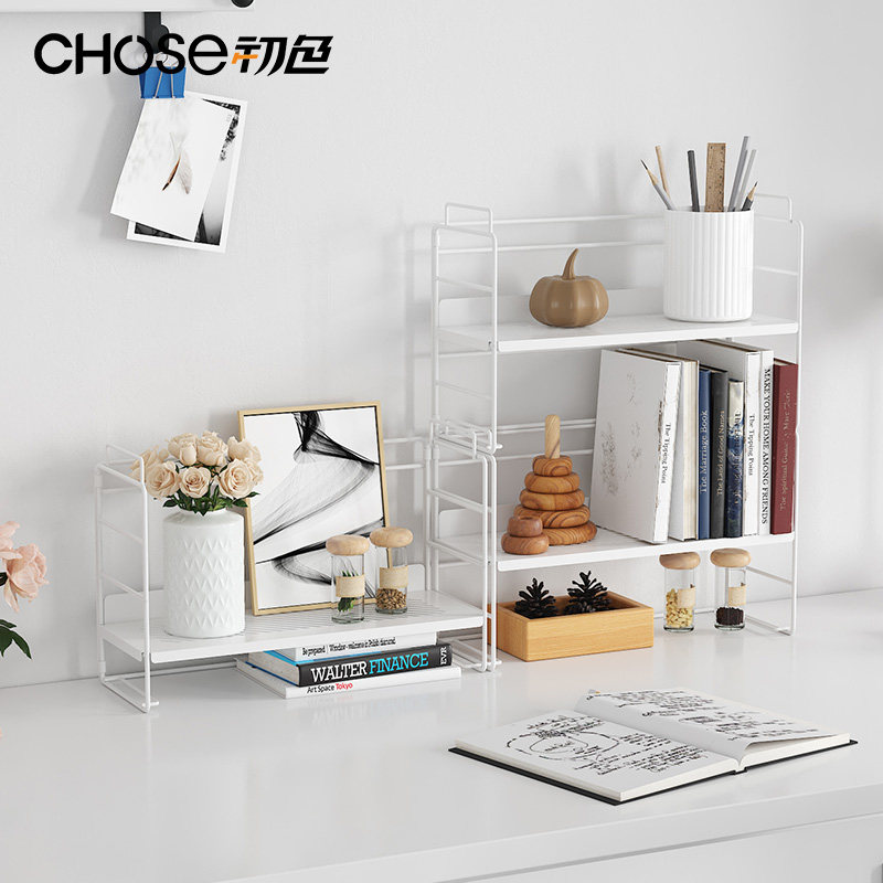 Iron frame children's desktop bookshelf single-layer multi-layer student desk finishing rack 2021 new