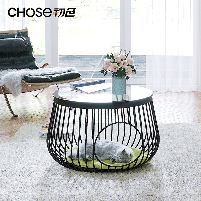 Human Cat Shared Tea Table Nordic Creative Iron Art Living Room Modern Cat Nest Kitty Pet Small Cat Coffee Table Cat Nest
