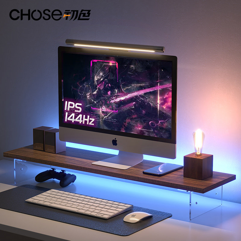 Computer elevated rack display Simple desktop computer screen collector acrylic suspended desktop shelf