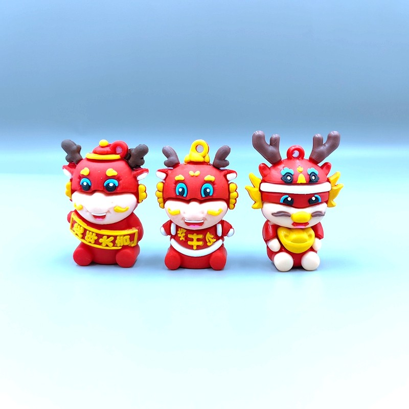 Creativity 2024 Festive New Year Dragon Key Button Paparazzi Accessories Solid Pendulum Blind Box Annual Meeting Event Gift-Taobao