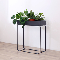 Living room balcony green flower stand home floor pot stand wrought iron outdoor potted flowers a few corners rectangular slot