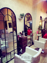 New retro iron mirror wall hanging mirror wall decoration mirror full-length mirror clothing shop Barber mirror hanging mirror