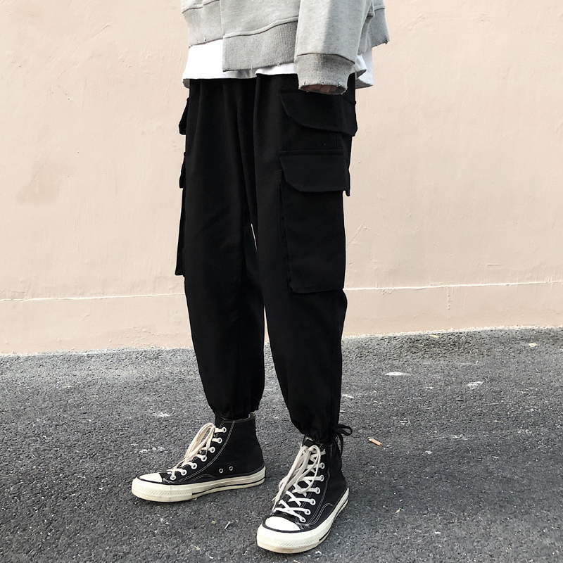 Tide brand bundle foot overalls Mens Korean version of the trend wild sweatpants spring and autumn loose casual pants nine points