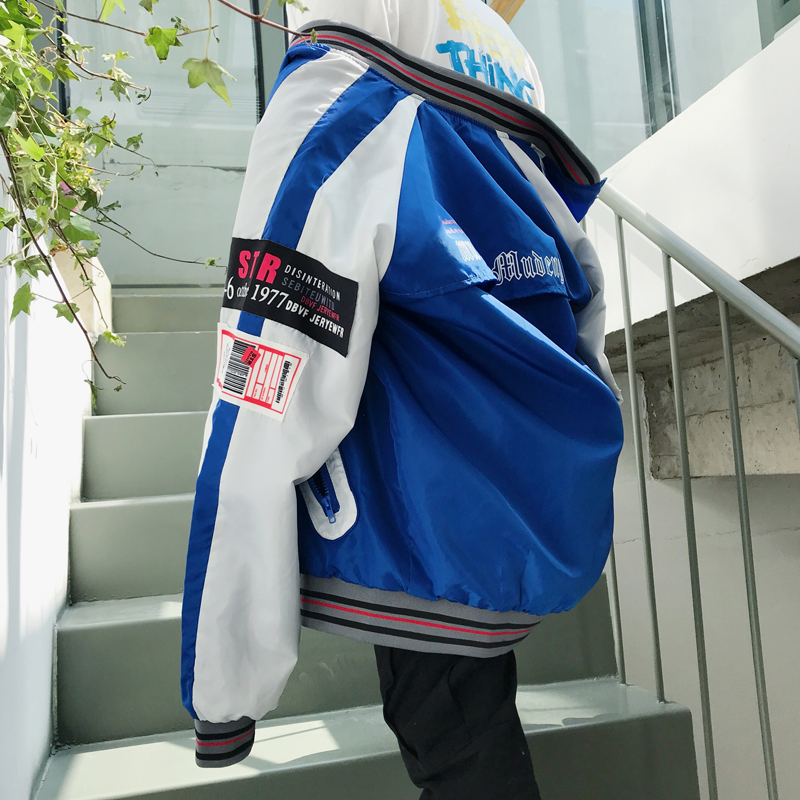 Bomber jacket mens 2020 spring and autumn new net infrared set men shake sound tide brand ruffian handsome loose motorcycle trench coat