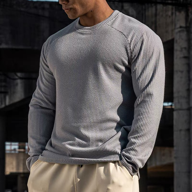 Light Weight Men's Sports and Fitness Long-Sleeved T-Shirt Running Casual Training Clothes Top Is Comfortable and Breathable