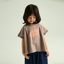 Nnngz original childrens clothing short sleeve T-shirt summer new baby girl cotton foreign style Japanese loose design top