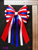 Flower ball cheerleading sports games red white and blue bow headwear hair accessories floral headdress full mail discount hot sale