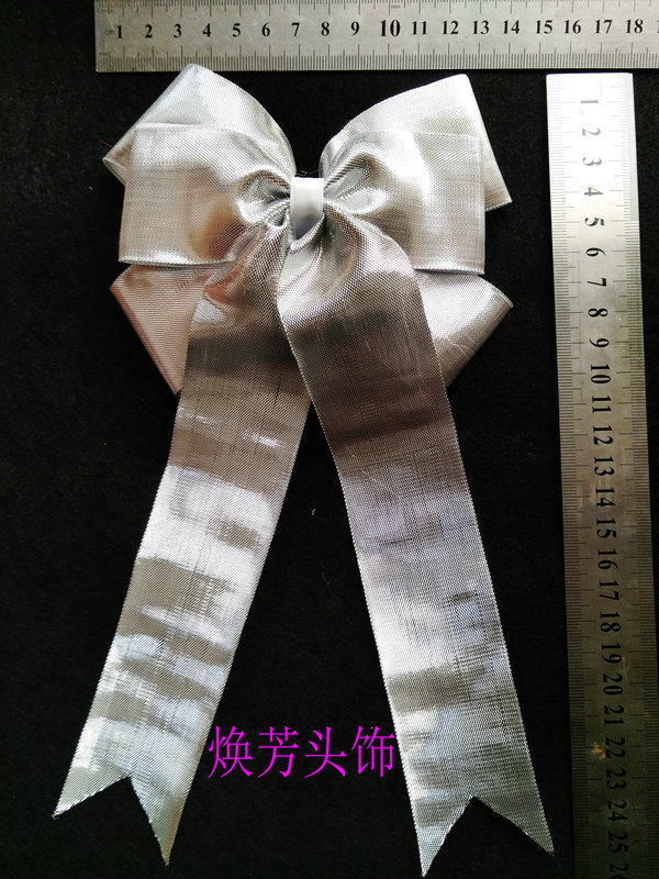 Sterling Silver Flower Ball Jazz Cheerleading Dance Competition Shiny Bow Headgear Hair Accessories Free Shipping