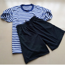 Physical fitness short sleeve suit Mens T-shirt Summer speed dry shorts fitness training suit breathable blue and white t-shirt sea soul shirt