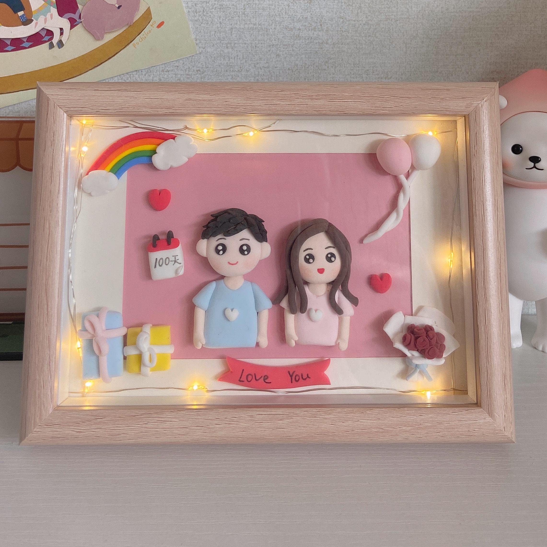 Super Please Clay Soft Pottery DIY Custom Handmade Material Bag Small Red Book Stand Body Human Valentine's Day Gift