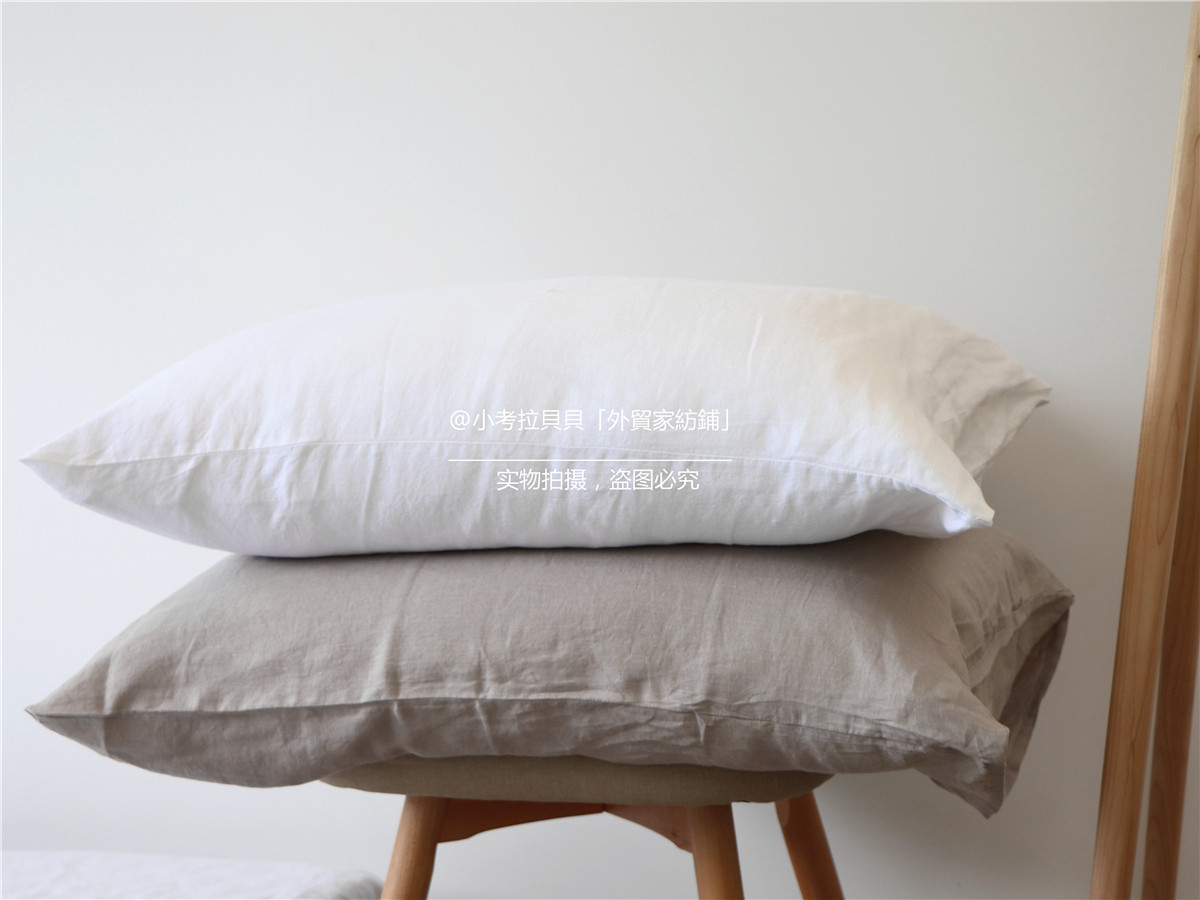 High quality enzyme washed with 100% pure linen full hemp pillowcase 48 * 74cm (1 to price)
