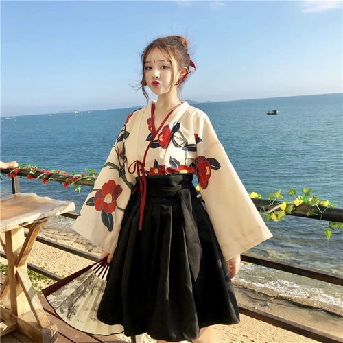 Весеннее летнее ханьфу, японская школьная юбка для школьников, мини-юбка, комплект, китайский стиль, подходит для подростков