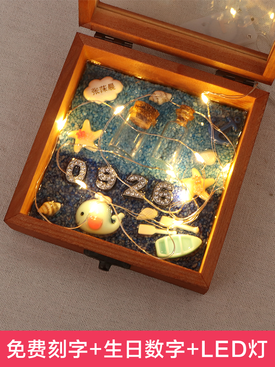 Baby fetal hair Fetal hair umbilical cord collection preservation box Baby newborn fetal hair box permanent DIY self-made memorial