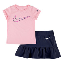 детский костюм nike耐克童装2020夏季新款女婴童短袖裙子套装休闲凉爽套装cz94