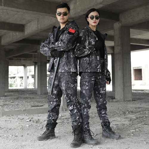 Камуфляжный осенний флисовый комплект, тактическая куртка