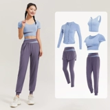 Спортивный костюм, одежда для йоги для тренировок, лонгслив для спортзала, изысканный стиль, по фигуре, для бега, популярно в интернете