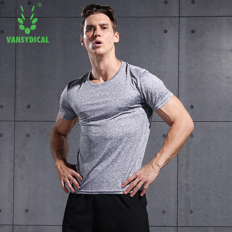 Tight fit men sports short sleeves T-shirt compression elastic speed dry clothes suction sweaty breathable gym gym gym gym