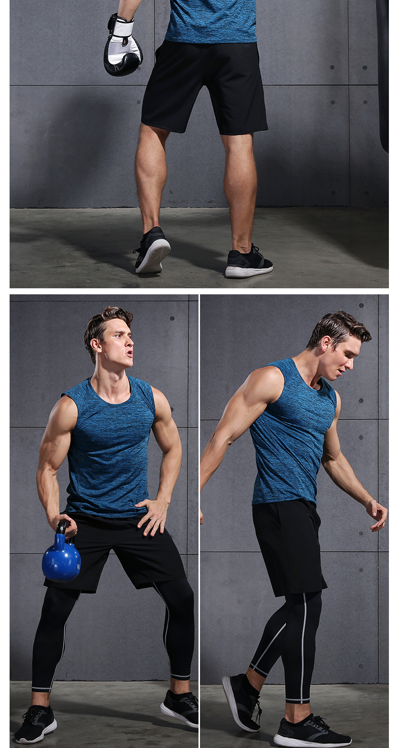 Vansydical Men Running Vests Quick Dry Compression Tights Gym Tank Top Sportswear Fitness Sleeveless T-shirts Sport Running Vest 12