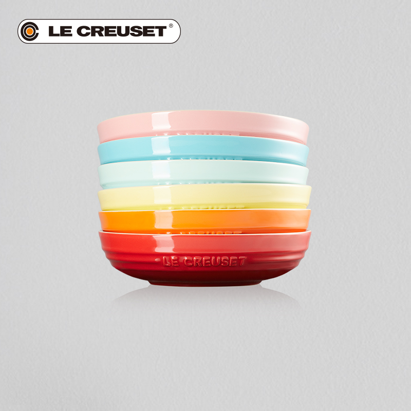 France 's LE CREUSET cool color stoneware circular deep dish 20 cm colored multi - color optional food fish dish