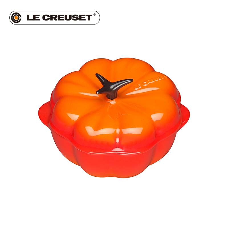 France 's LE CREUSET cool color pottery pumpkin baked pot "baking stew desserts