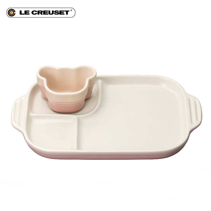 Thailand import LE CREUSET cool color stoneware children bake tank compartment tray soup bowl meal food 2 times