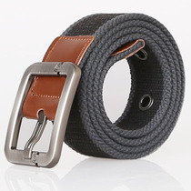 Belt mens belt ladies leisure students military training Korean version of fashion Joker pants canvas pin buckle extended Belt Mens tide