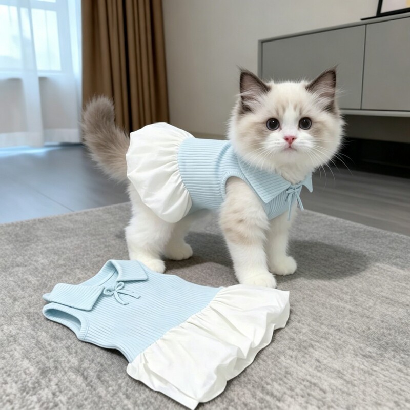Cute Style Cat Clothes, Summer Thin Style, Suitable for Ragdoll Cats, Devon Rex Cats, Golden Shaded Cats, Pet Dogs, Anti-Shedding Princess Dress Cute Style Cat Clothes, Summer Thin Style, Suitable for Ragdoll Cats, Devon Rex Cats, Golden Shaded Cats, Pet Dogs, Anti-Shedding Princess Dress