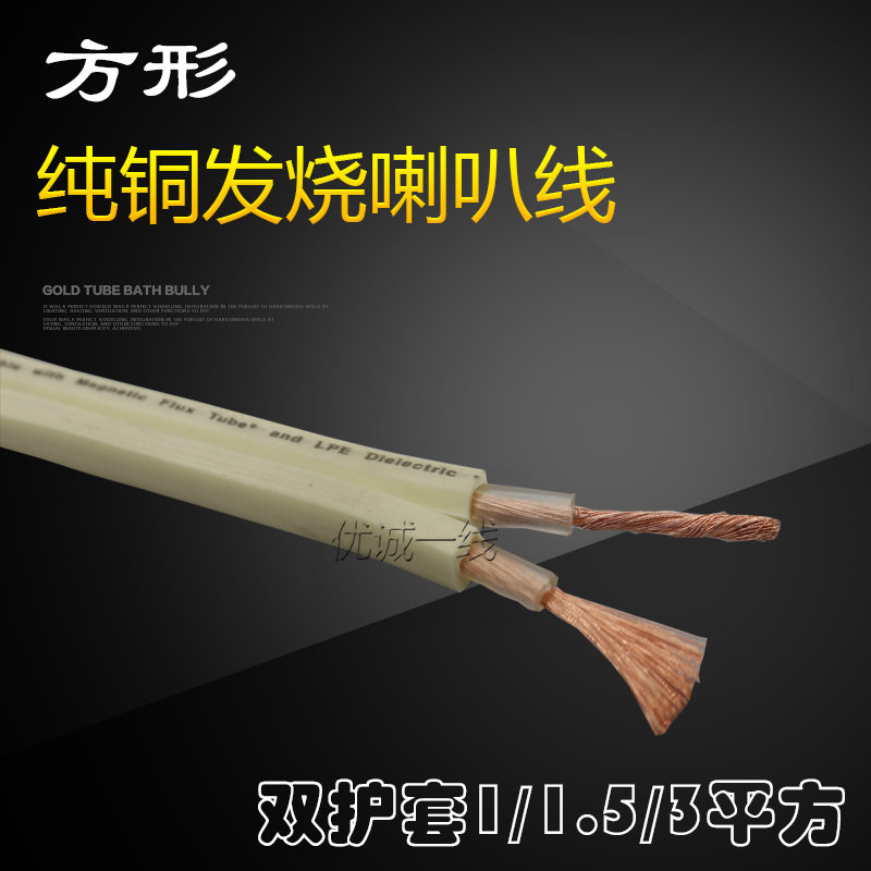 Real shot KTV double-layer sheath pure copper sound box line two-core square round parallel horn line sound burning line White