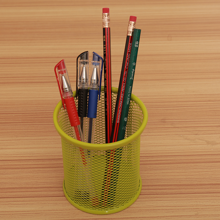 Korean creative stationery Iron round pen holder Desktop stationery storage box Pen holder Pen insert office supplies wholesale