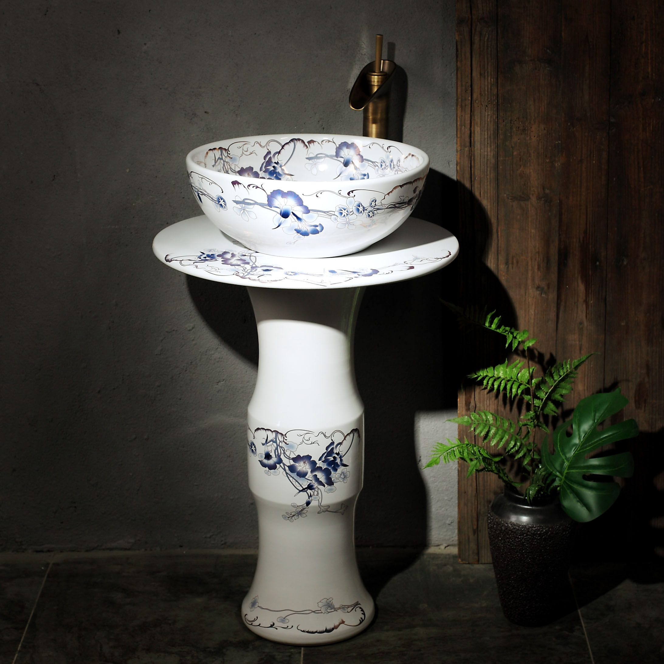 Post-column washbasin Outdoor Garden Outdoor Garden Pool Balcony Wash Basin Make-up Room Integrated Floor Wash Pool Terrace Basin