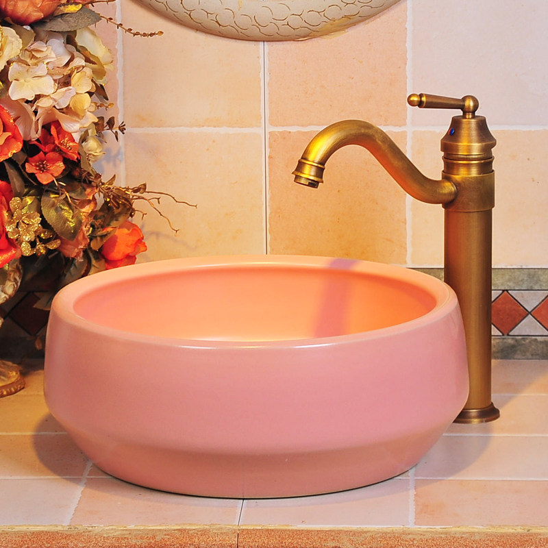 Minimalist onstage basin make-up room washbasin ceramic round washbasin face basin Home art Terri basin 35 40CM