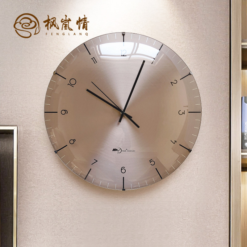 Maple Love Nordic Extremely Brief Round Watch Swing Piece Mute Home Living Room Light Extravagant Modern Creative Quartz Clock New