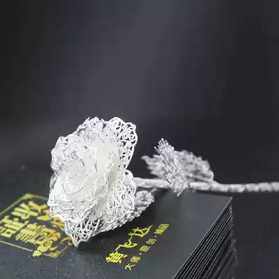 Fenglan love sterling silver gold-plated roses Tanabata Valentine's Day Birthday gift 520 to send girlfriend 24k gold leaf bouquet