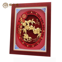 Fenglan love gold foil painting peaches and plums full door ornaments to send teachers Teachers Day classmate gathering creative graduation gift