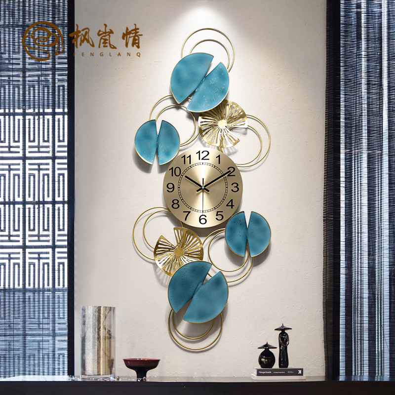 Feng Lanqing living room home wall clock light luxury modern atmosphere creative clock decoration wall watch three-dimensional iron silent clock