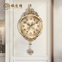 Fenglan love European clock clock living room home fashion pendulum clock quartz clock brass color clock mute movement
