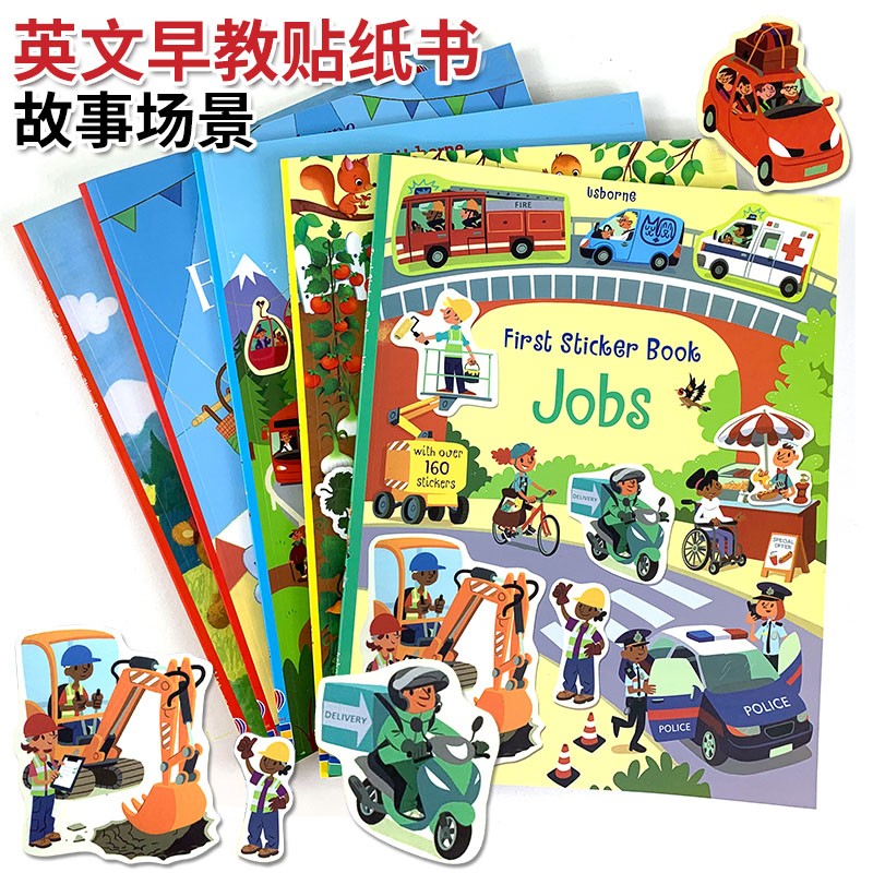 sticker book children's English stickers book stickers stickers kindergarten English 3-4-5 years old kindergarten