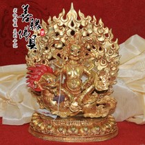 Tibetan Buddhism Nepals boutique Tantric purple copper full gilt Buddha statue treasure Tianwang Buddha statue 7 inches