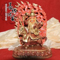 Tibetan Buddhism Nepals boutique tantric red bronze half-gilt Buddha statue statue Dharma Buddha statue 8 inches