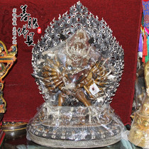 Boutique Nepal red copper gilt silver King Kong {Dreadful King Kong {Dreadful King Kong} double body protector Buddha statue height 60cm