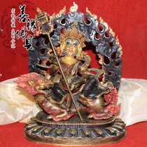 Tibetan Buddhism imported Nepal high-end copper gilt gold Buddha statue treasure Tianwang protector statue high 11 inches