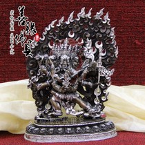 Imported Nepalese boutique red copper gilt Puba King Kong protector statue Buddha statue (double body) 7 inches