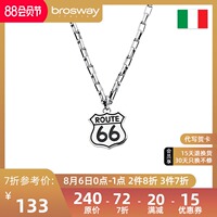 brosway European and American fashionable personality simple titanium steel trendy men's necklace pendant gift for boyfriend ins trendy Route 66