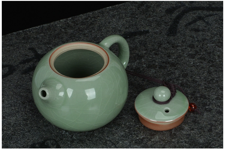 Ấm pha trà thủ công mở men lớn có thể nâng nồi nhỏ đá nứt Xi Shi nồi gốm Kung Fu bộ - Trà sứ