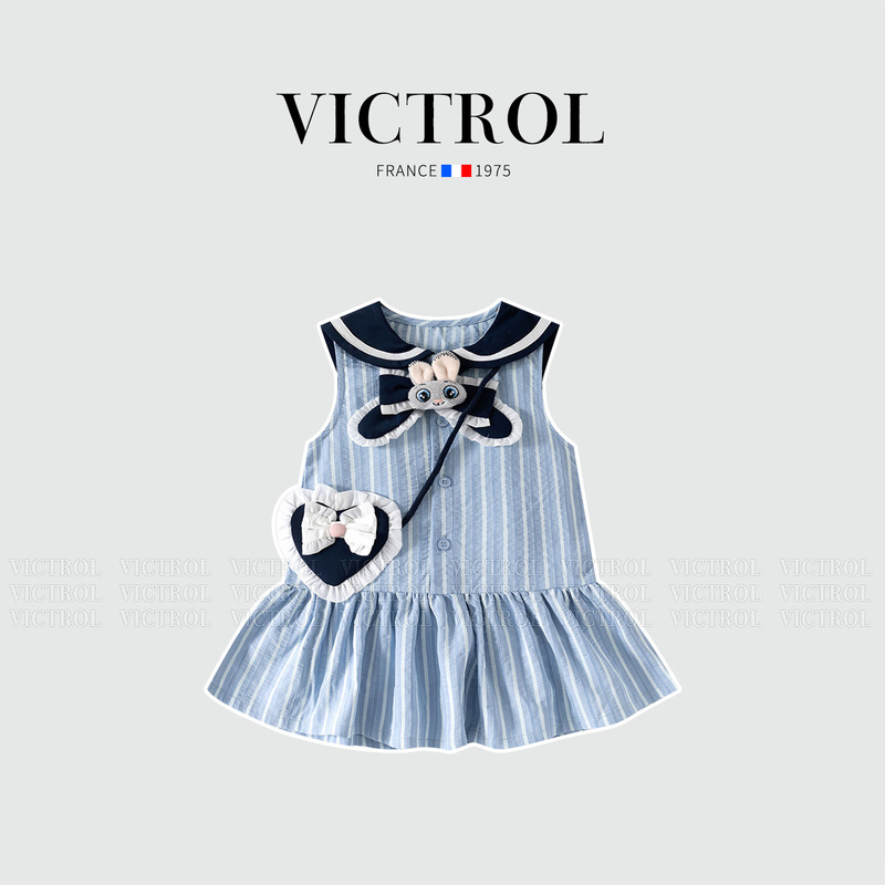 Judy Rabbit Police Officer Baby College Style Children's Dress Disney Princess Dress Girls Summer Suit