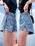 Джинсовая юбка, шорты, тонкие приталенные штаны, популярно в интернете, А-силуэт, свободный прямой крой, высокая талия