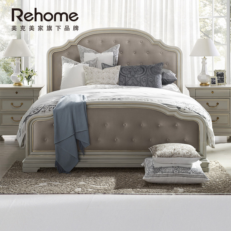 Premium Double 11 Rehome beauty Clinique Wine House Double Man Bed Solid Wood Soft Bunk Bed Furniture Bed Head Cabinet-Taobao