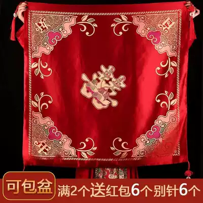 Marriage bag leather wedding supplies embroidery bride dowry bag big red hot stamping bag large wedding supplies