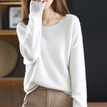 There is a sense of temperament for not losing 2021 autumn and winter new knitwear womens round neck sweatshirt pure colour treetop cardiolor